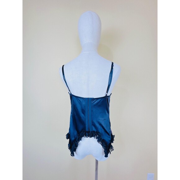 1990s Vintage Volup Purple Taffeta Bustier / 90s Ruffled Goth 42 / XL - XXL - Picture 6 of 7